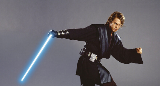 Anakin skywalker. with blue lightsaber